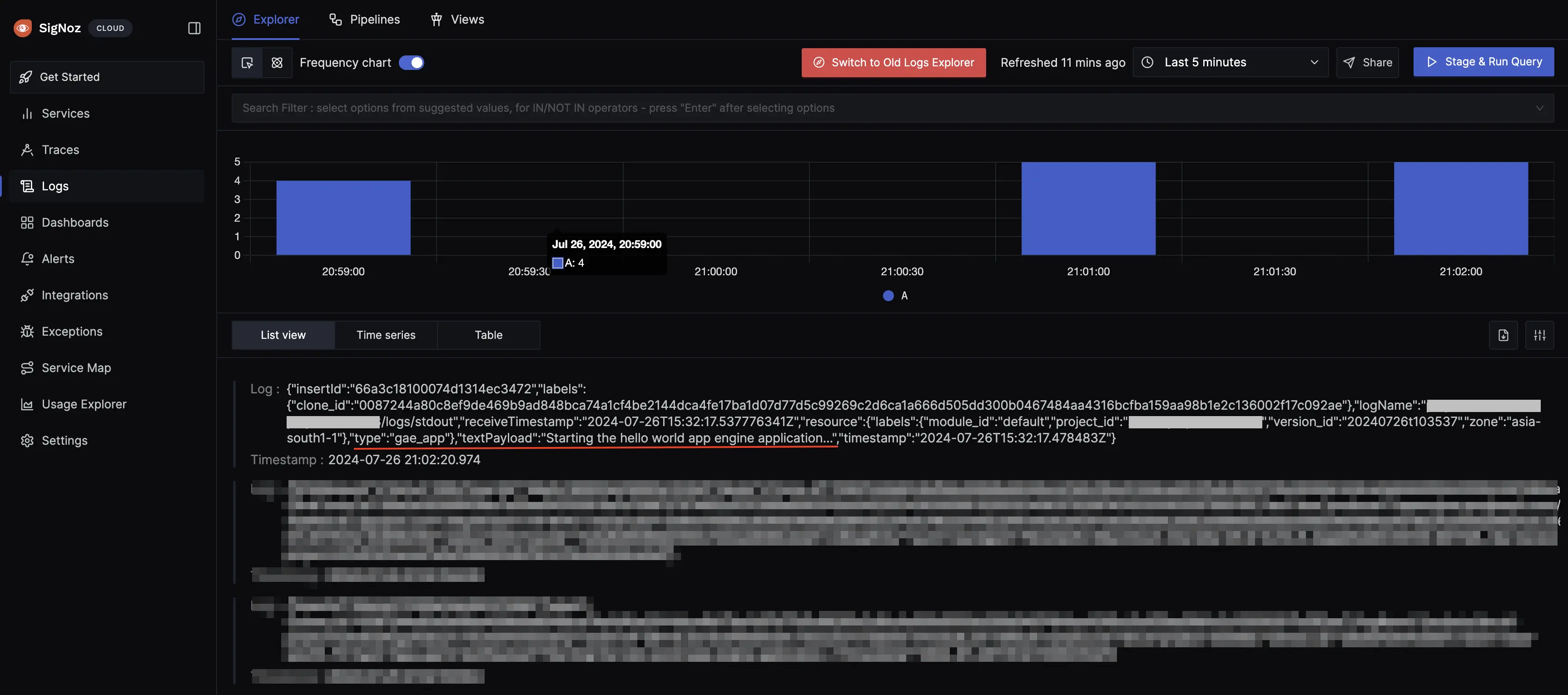 App Engine Logs in SigNoz Cloud